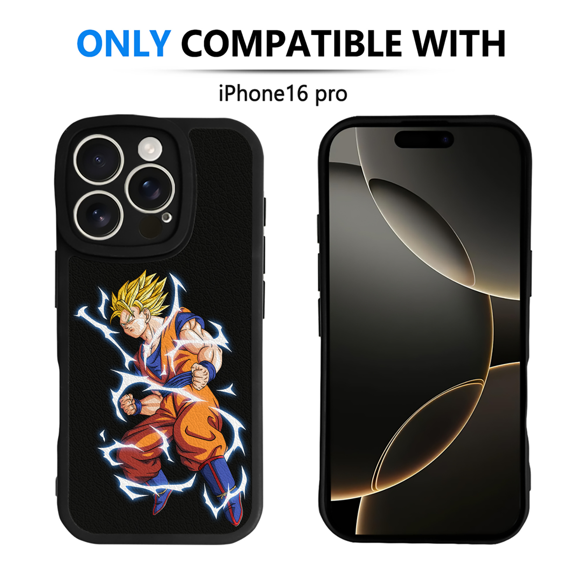 （画像用） ドラゴンボール 孫悟空（そん ごくう）Son Goku カカロット DRAGON BALL Kakarotto 【iPhone 16シリーズ対応】シリコンスマホケース（レザー調） 材質：シリコン